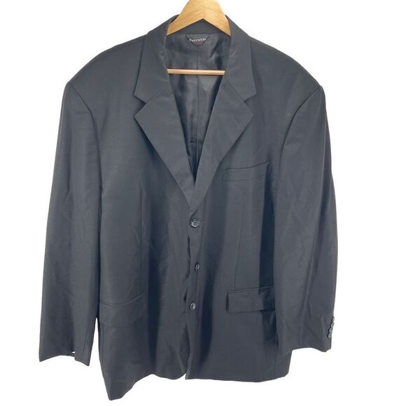 Ferretti Uomo wool Sport Coat Blazer Suit Jacket 3 Button Black Size 52 - 53 - Picture 12 of 12